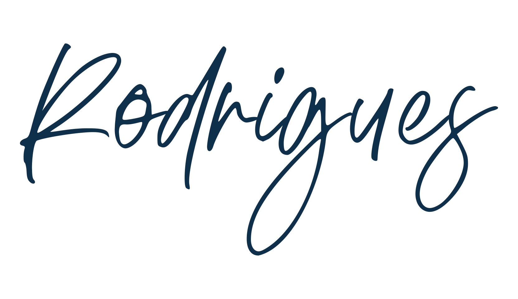 Rodrigues, script handwritten fancy decorative calligraphy font preview