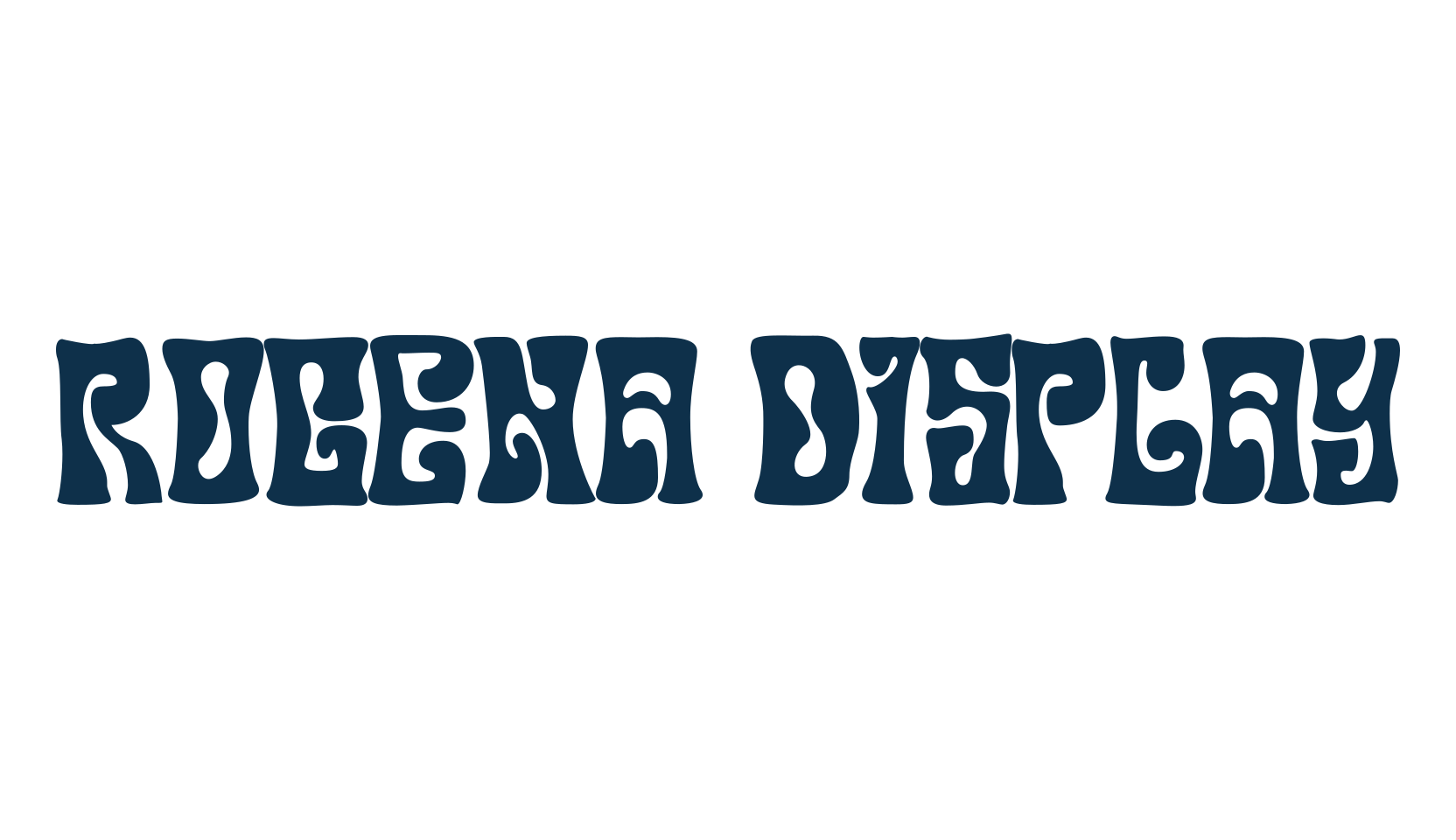 Rogena Display, fancy groovy decorative font preview