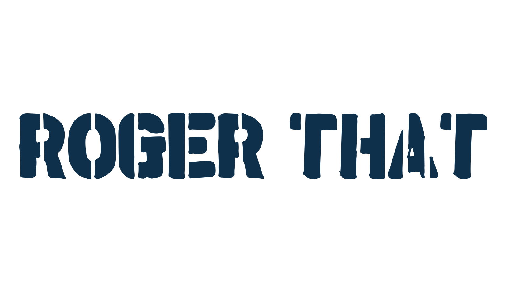 Roger That, fancy stencil, army decorative font preview