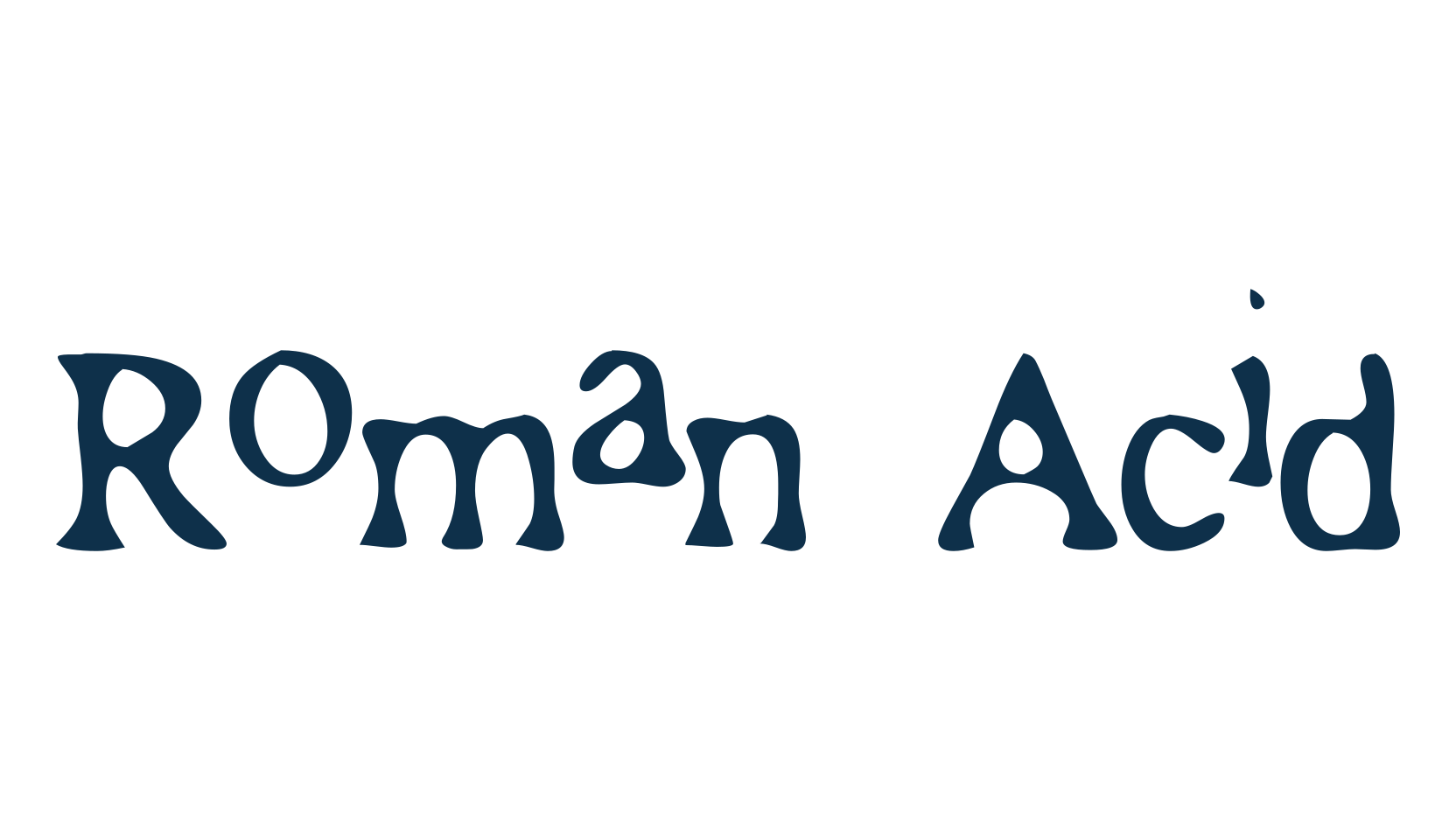 Roman Acid, fancy eroded decorative font preview