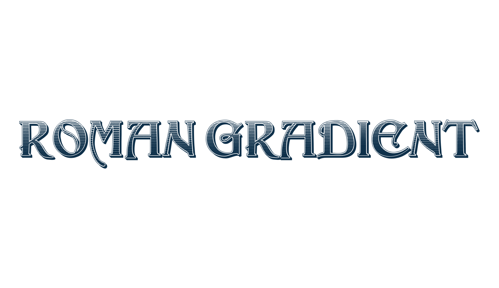 Roman Gradient, fancy retro decorative font preview