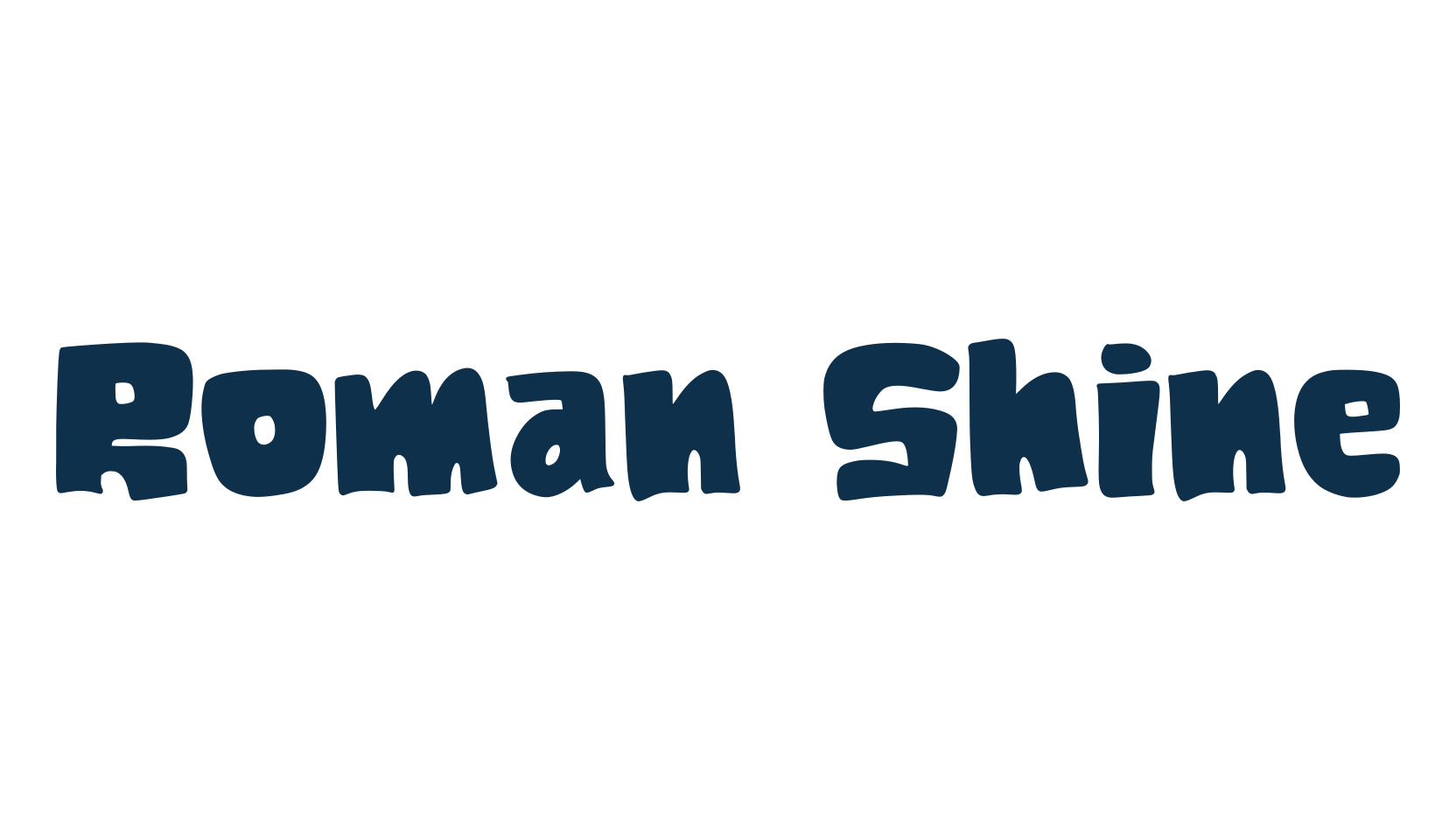 Roman Shine, fancy cartoon decorative font preview
