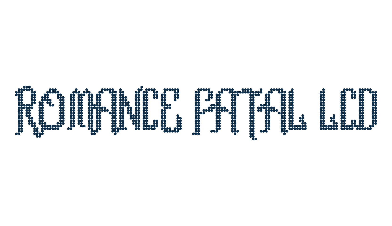 Romance fatal LCD, techno lcd sci-fi font preview
