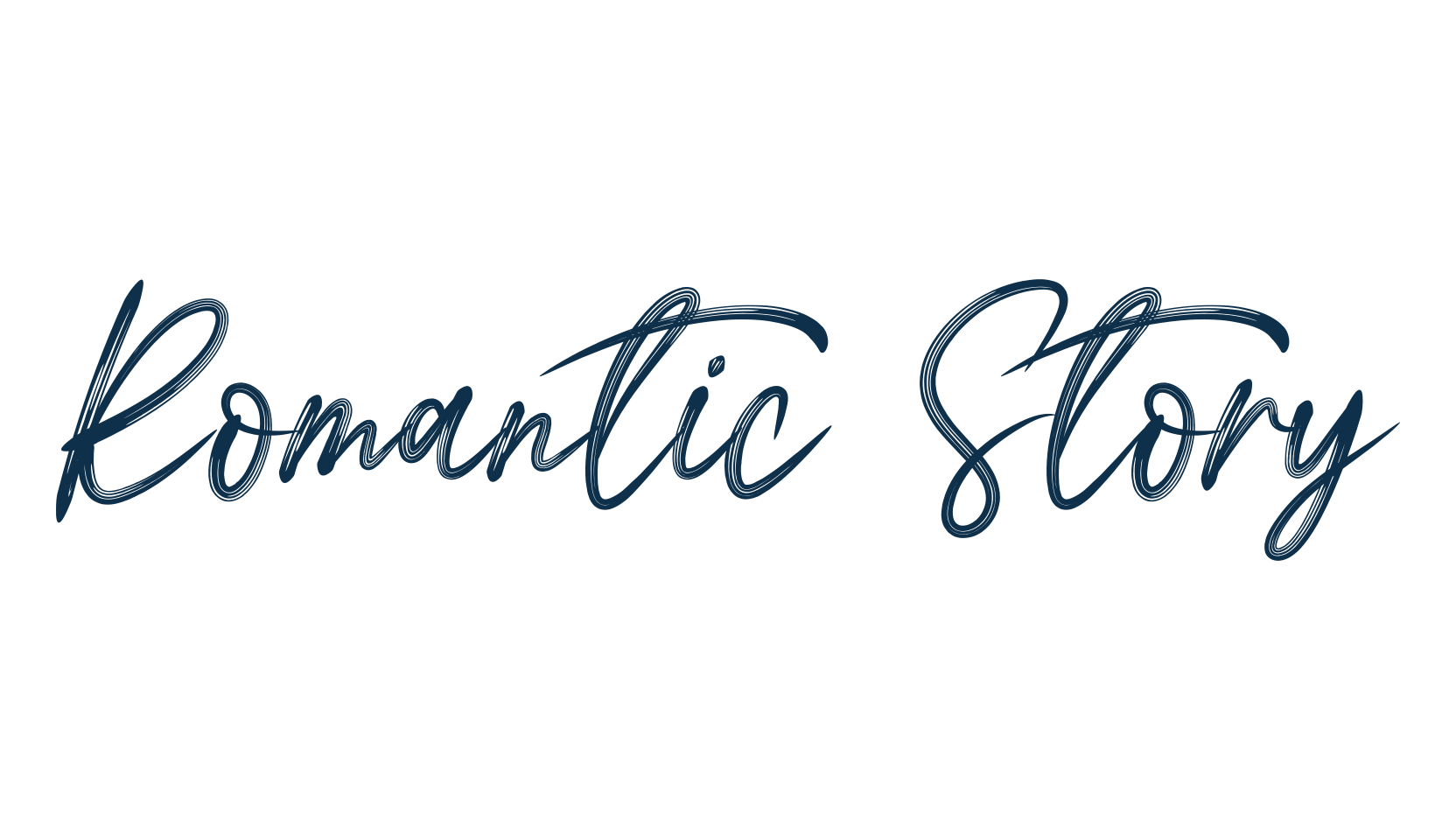 Romantic Story, script brush fancy decorative calligraphy font preview