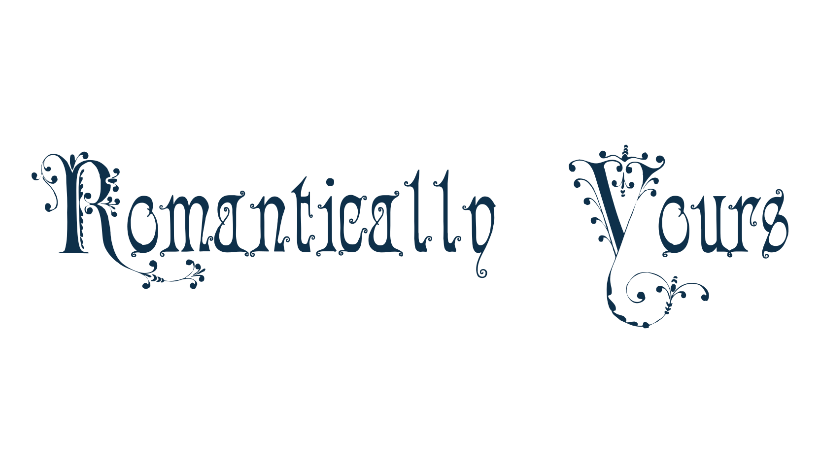 Romantically Yours, fancy decorative font preview