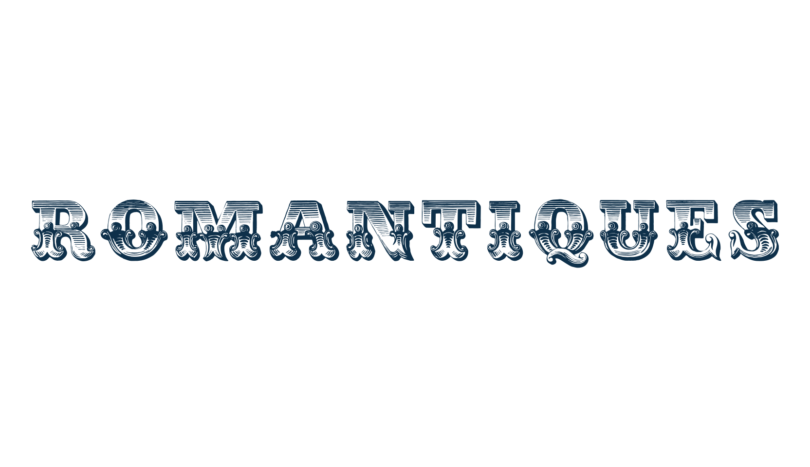 Romantiques, fancy retro decorative font preview