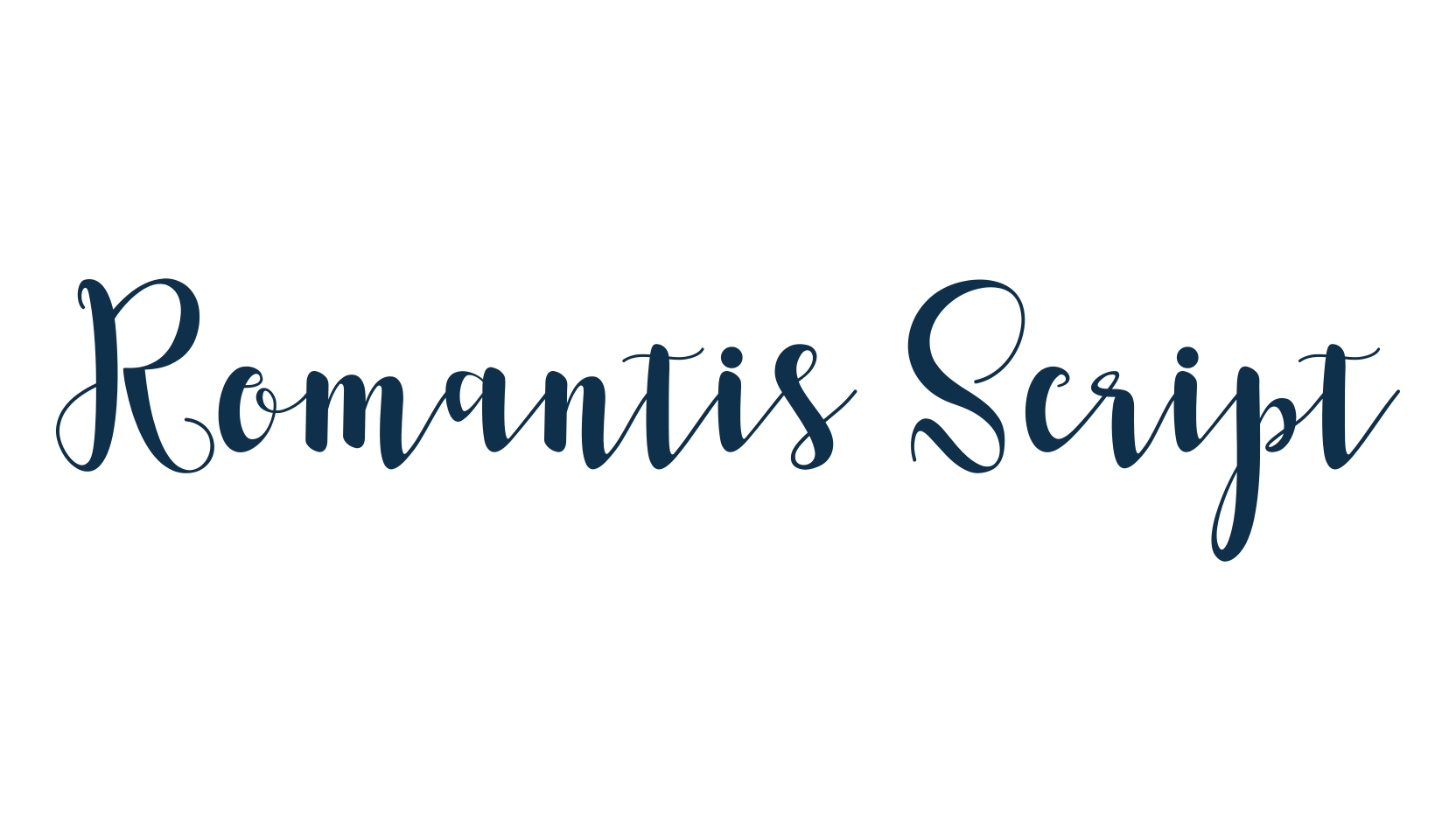 Romantis Script, brush font preview