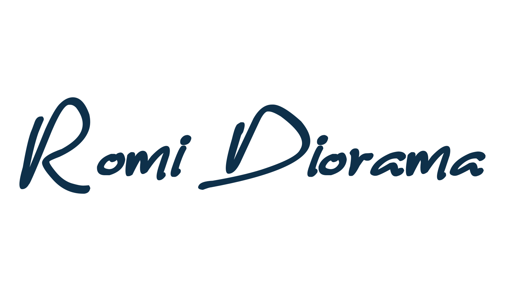 Romi Diorama, script handwritten fancy decorative calligraphy font preview