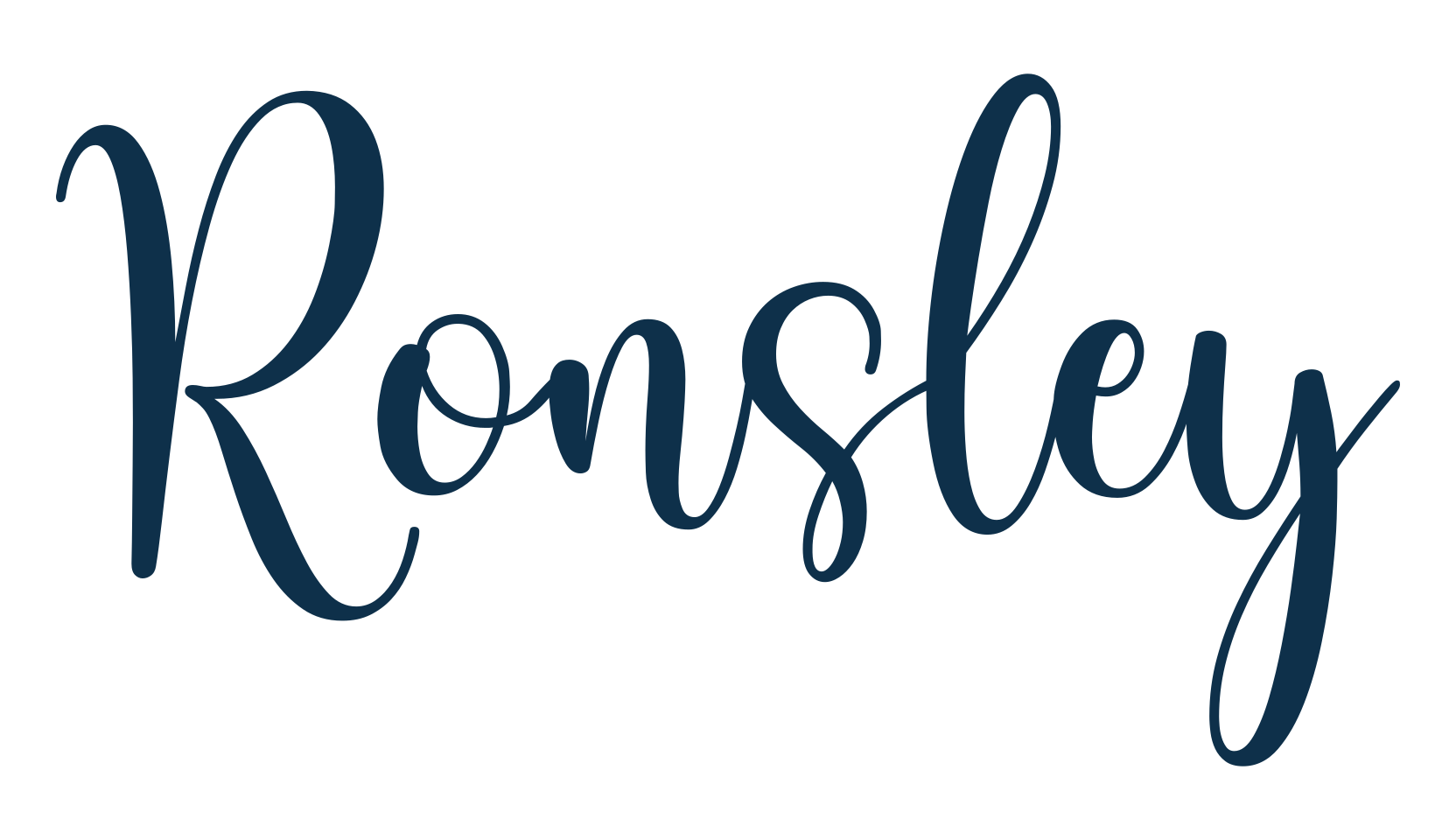 Ronsley, script handwritten fancy decorative calligraphy font preview
