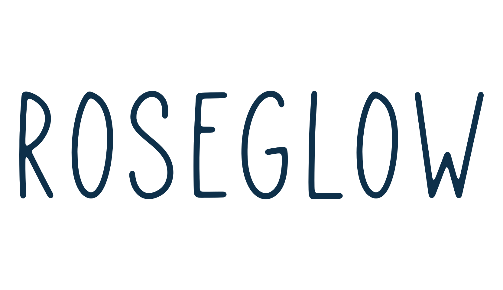 Roseglow, handwriting font preview