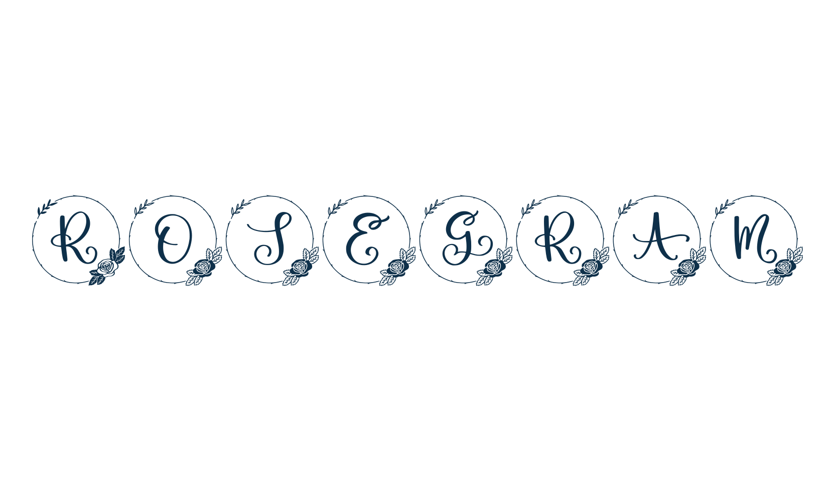 Rosegram, fancy initials decorative font preview