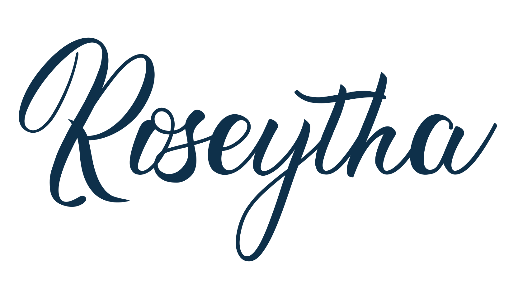 Roseytha, script calligraphy fancy decorative font preview