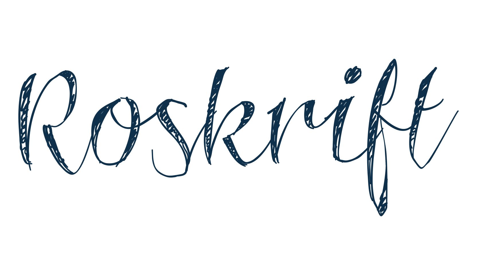 Roskrift, fancy various decorative script calligraphy font preview