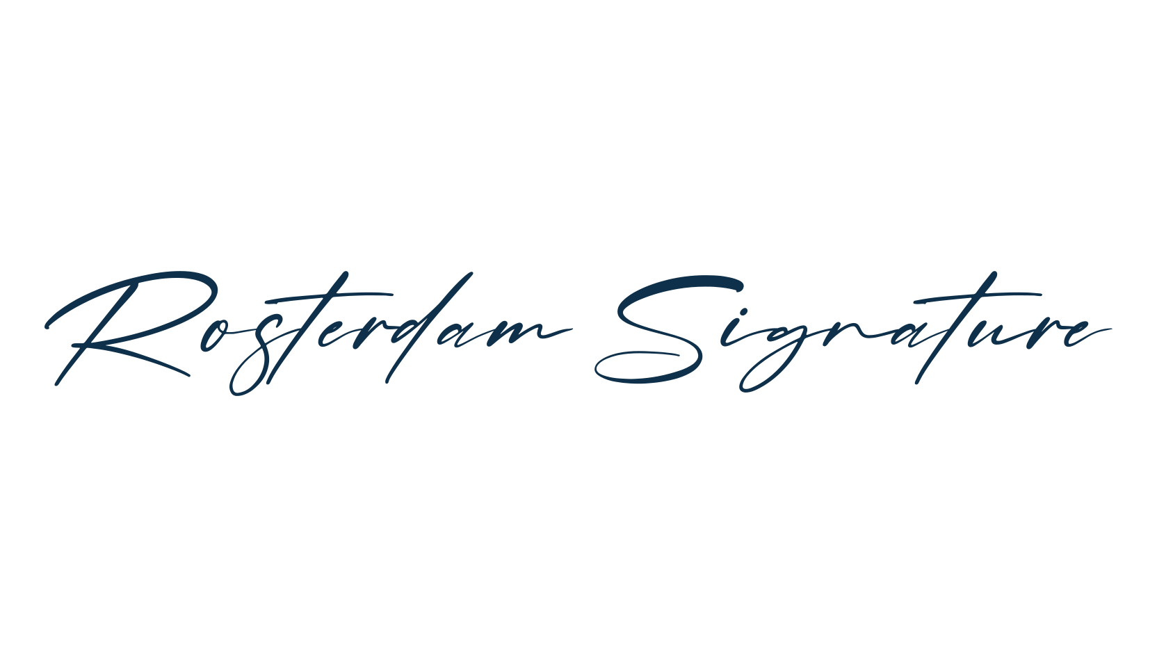 Rosterdam Signature, script handwritten fancy decorative calligraphy font preview
