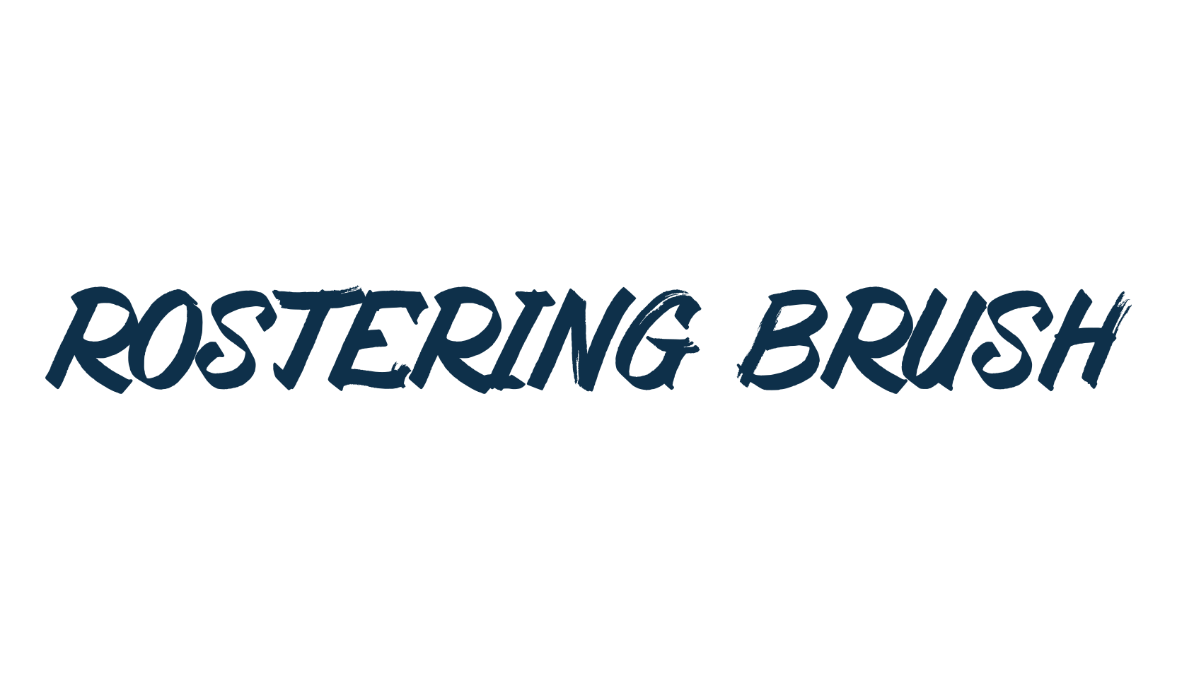 Rostering Brush, script brush fancy decorative calligraphy font preview
