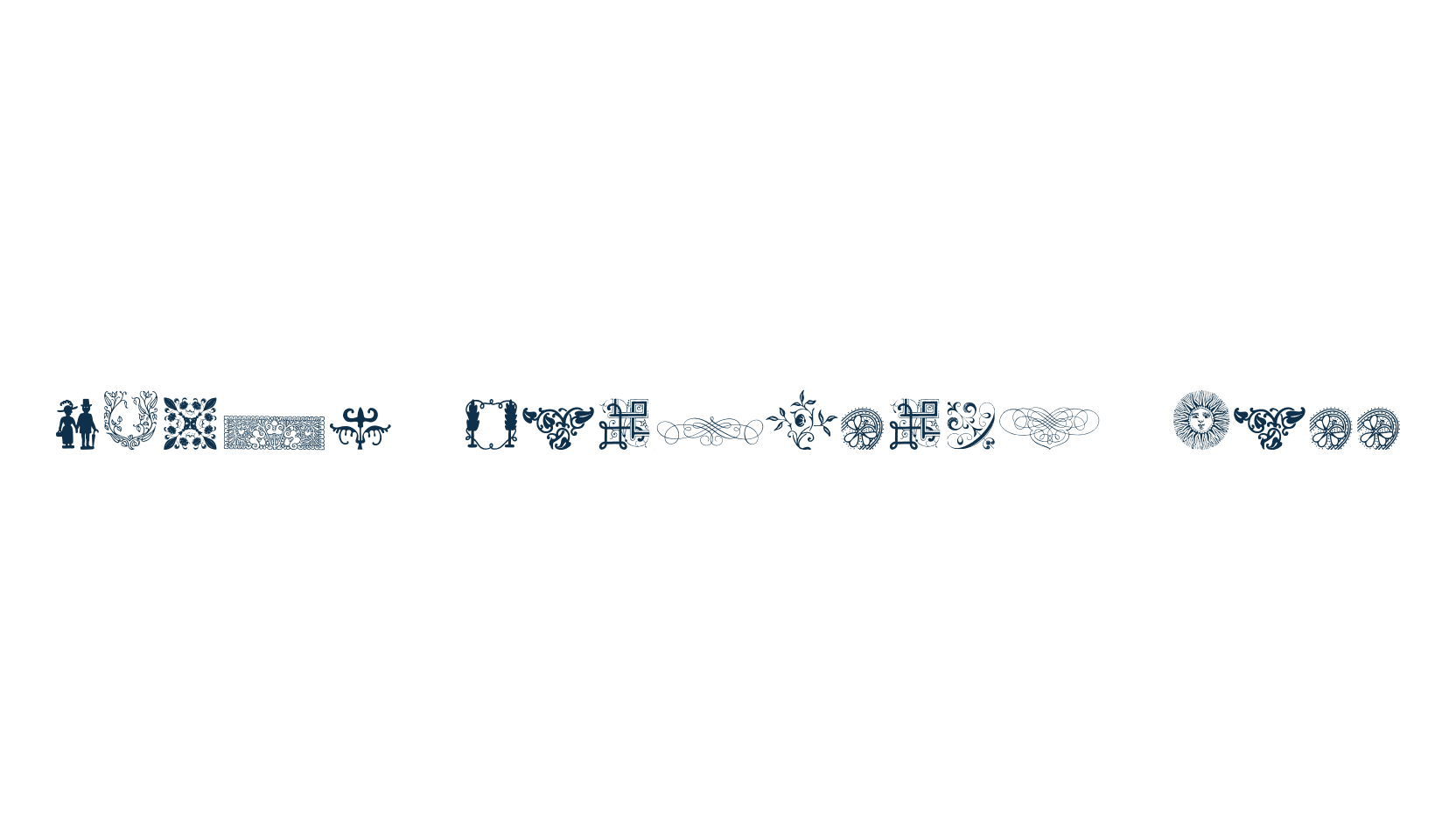 Rough Ornaments Free, fancy decorative font preview
