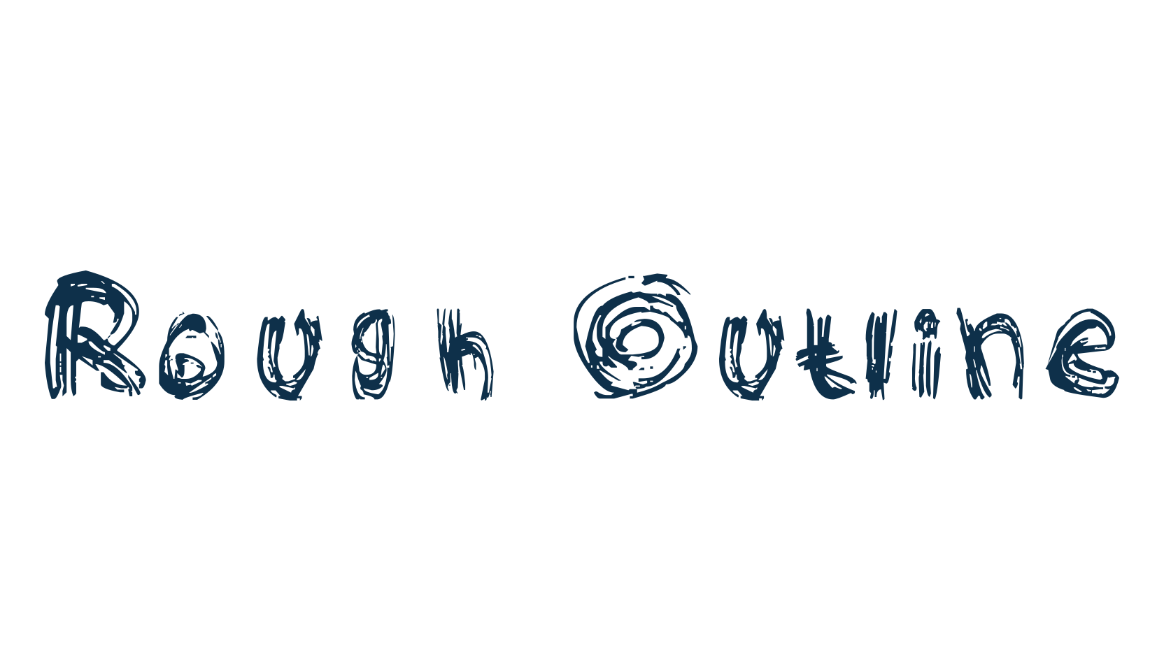 Rough Outline, script trash fancy decorative calligraphy font preview