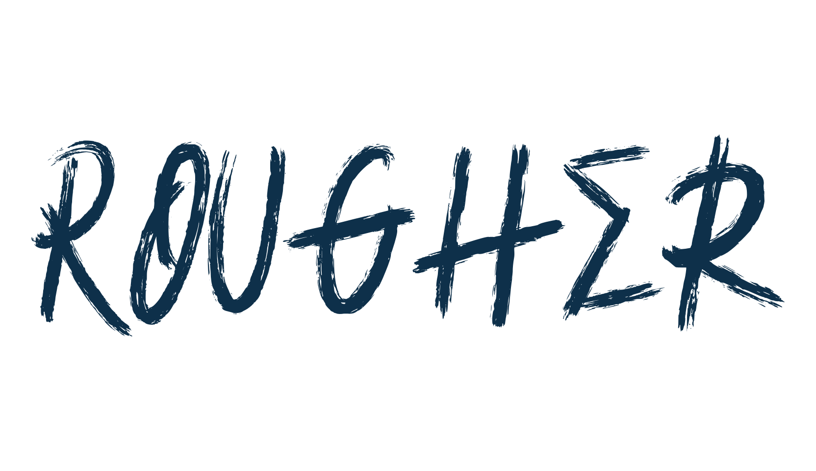Rougher, script trash fancy decorative calligraphy font preview