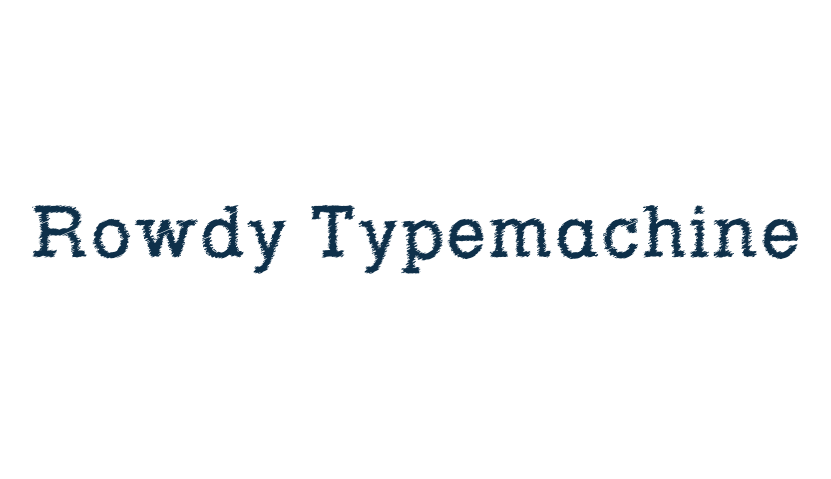 Rowdy Typemachine, fancy typewriter decorative font preview