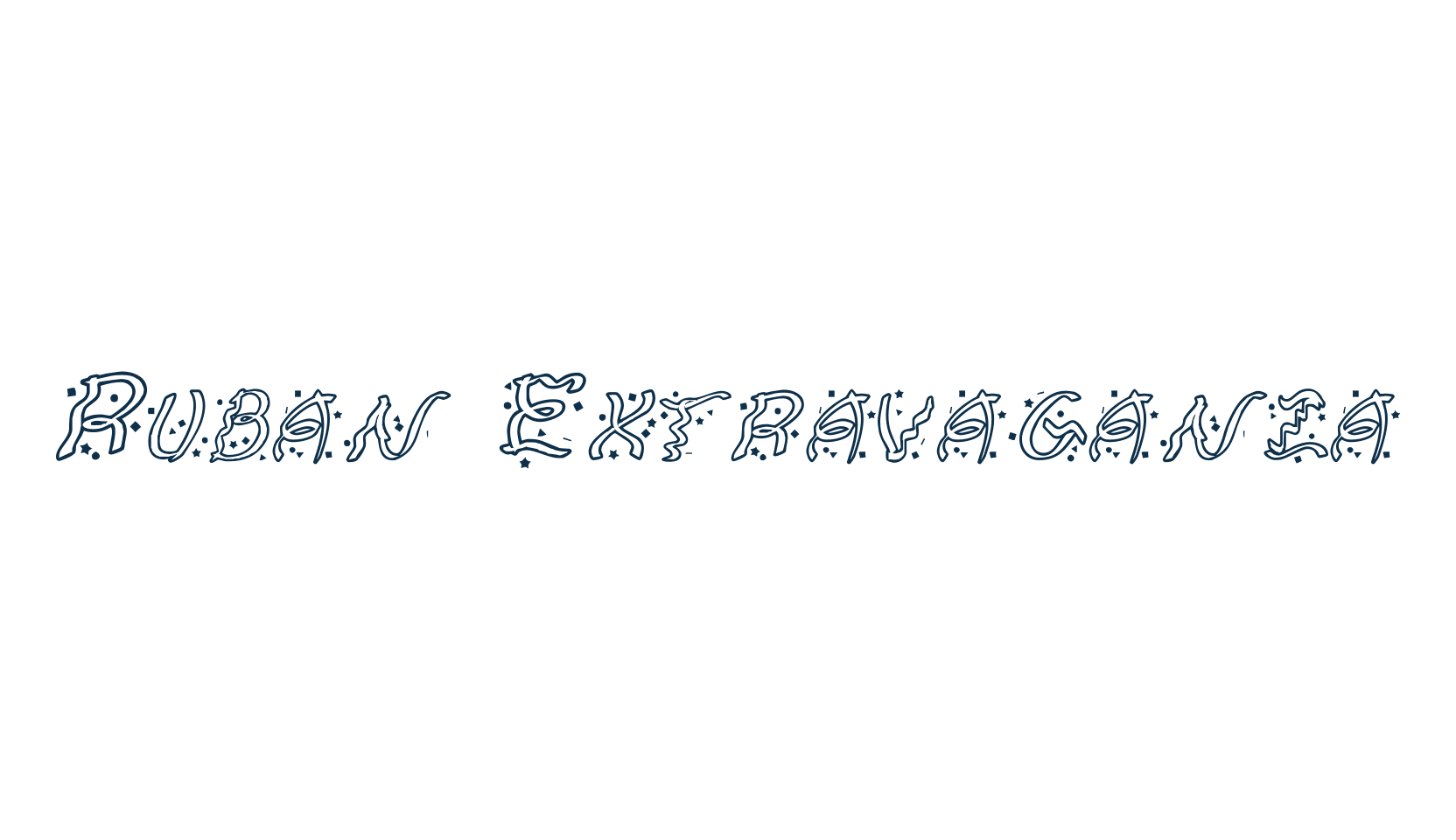 Ruban Extravaganza, display market font preview