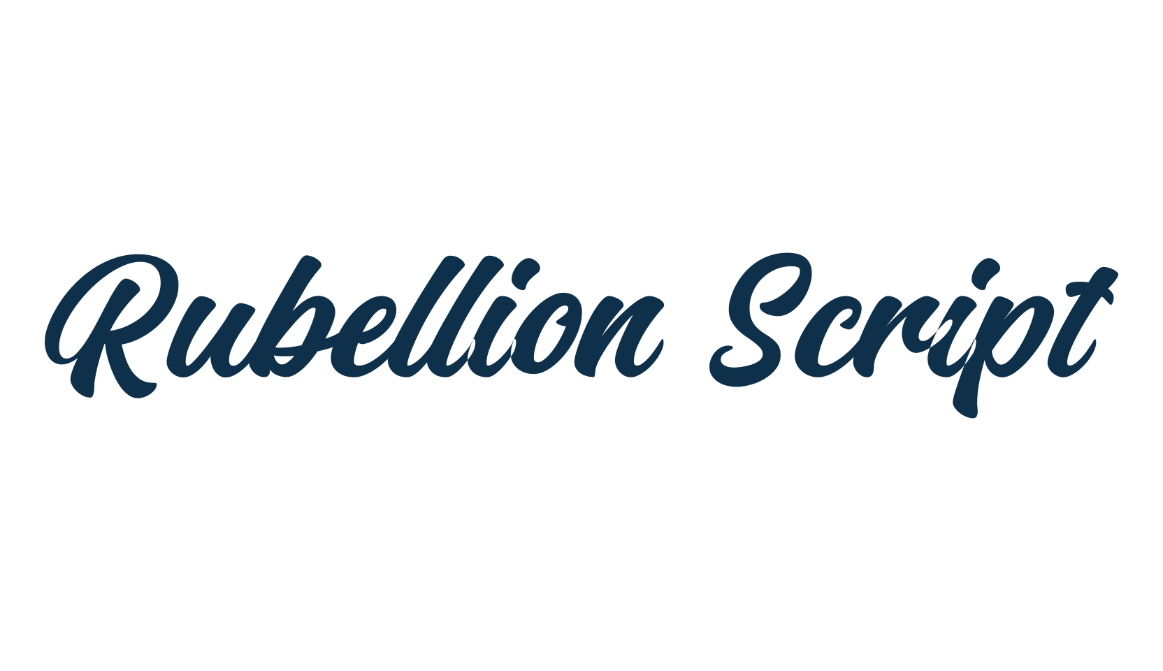 Rubellion Script, brush font preview