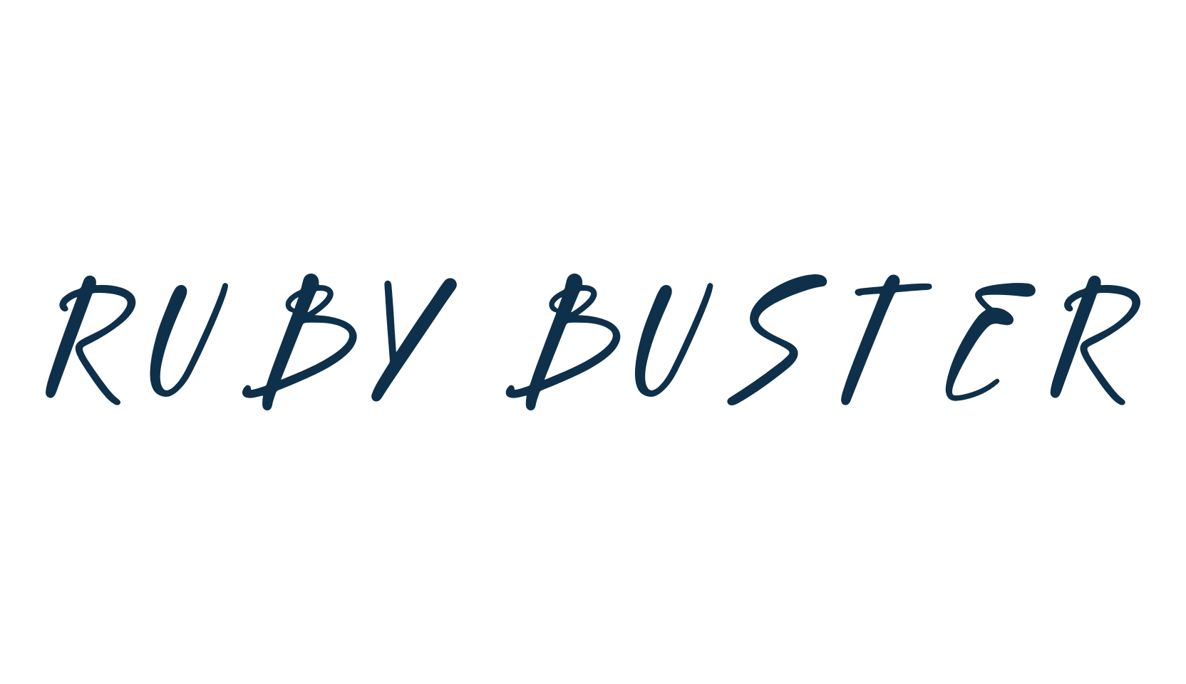 Ruby Buster, handwriting font preview