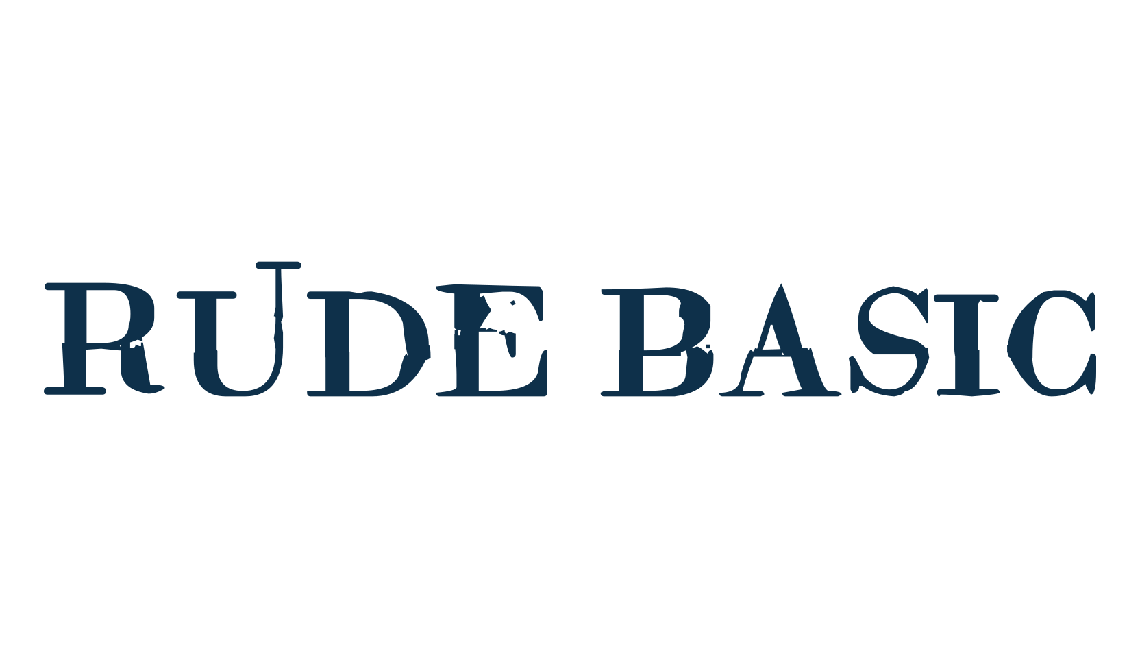 Rude Basic, distorted font preview