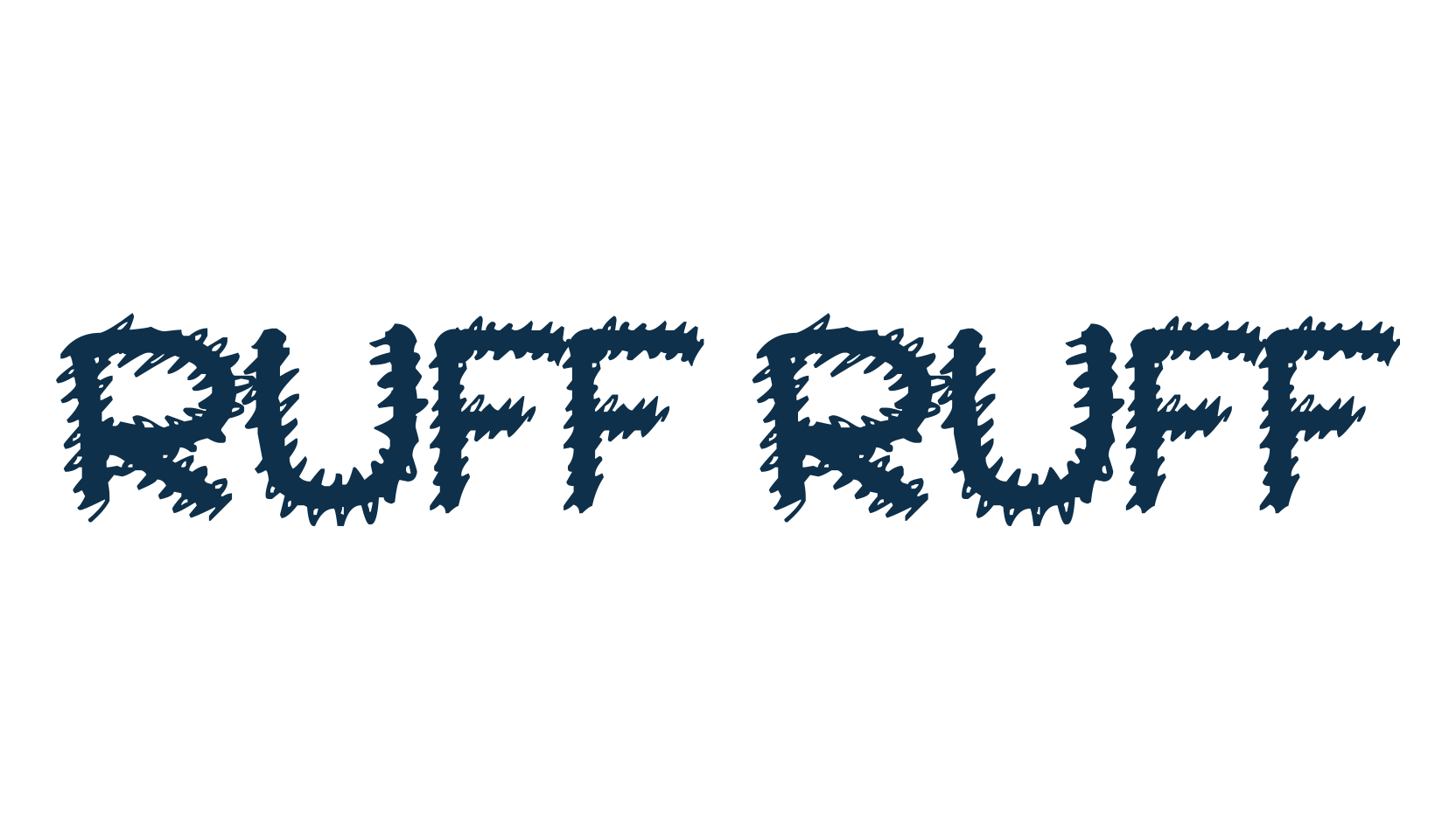 Ruff Ruff, fancy various decorative script calligraphy font preview