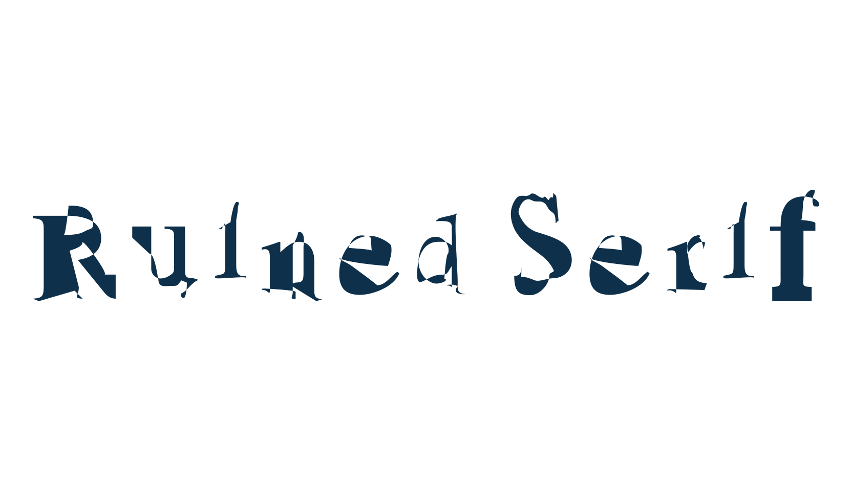 Ruined Serif, fancy distorted decorative font preview