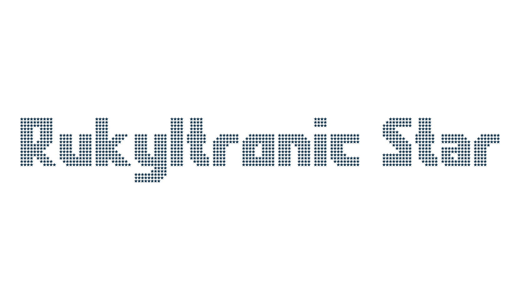 Rukyltronic Star, fancy various techno sci-fi font preview