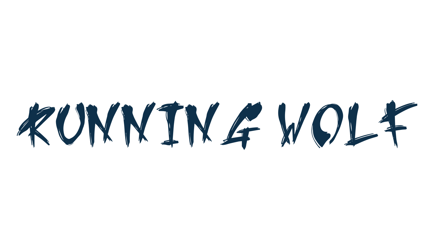 Running Wolf, script brush fancy decorative calligraphy font preview