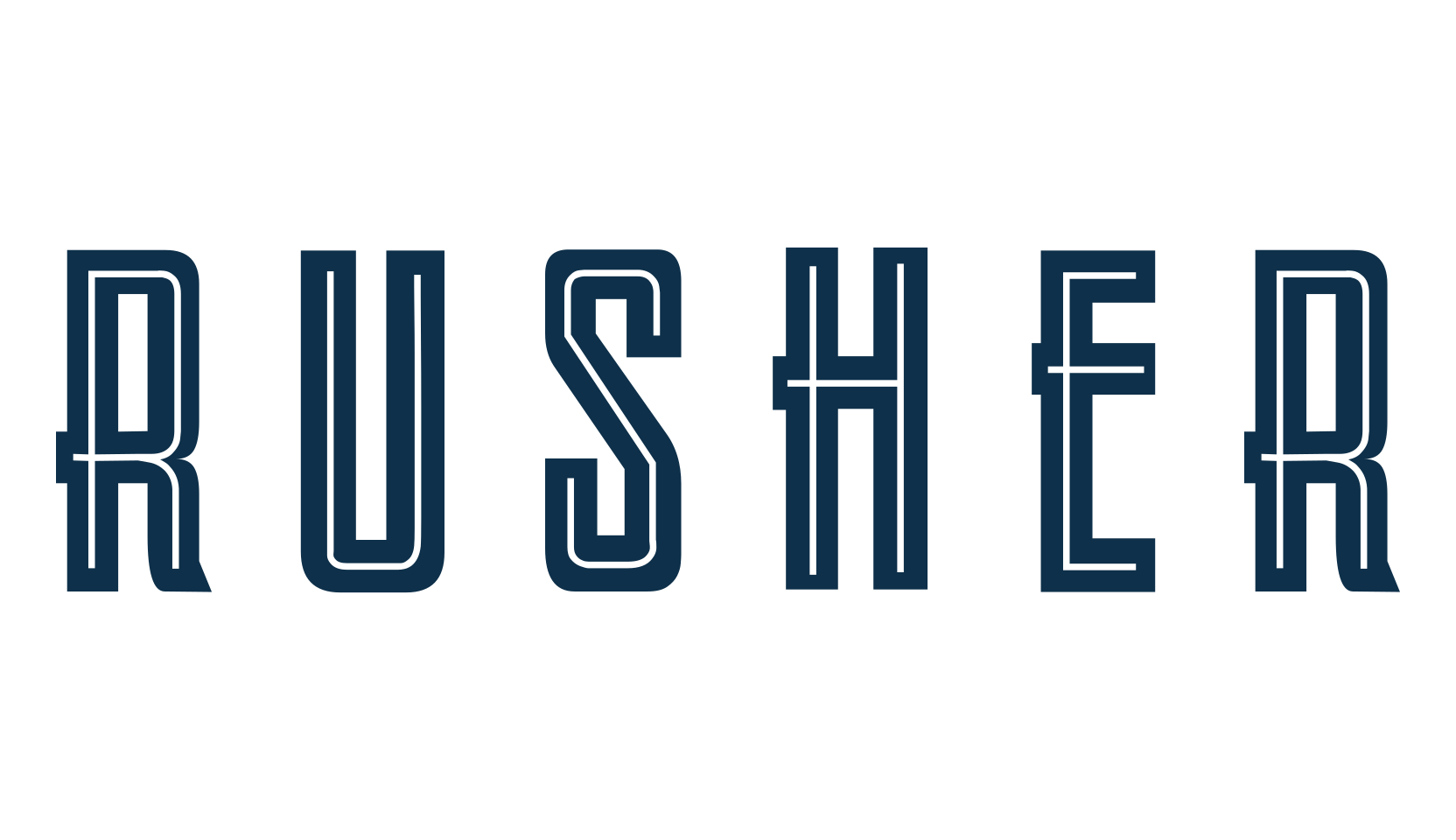 Rusher (rusher-4), fancy retro decorative font preview