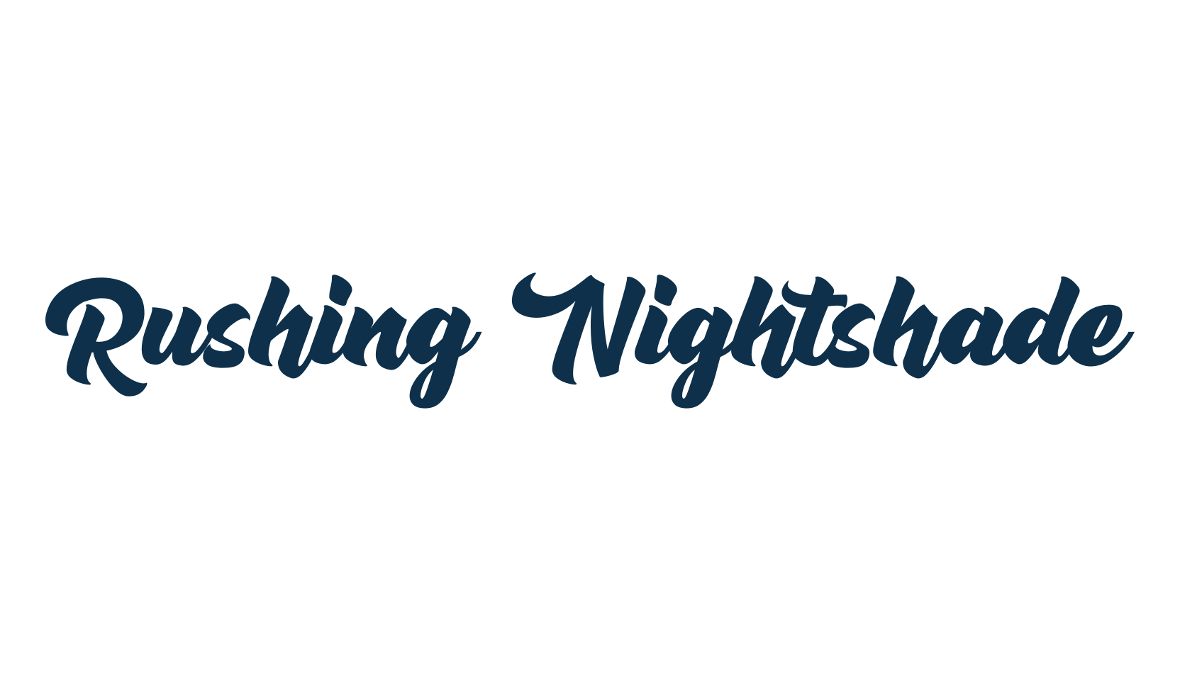 Rushing Nightshade, various font preview