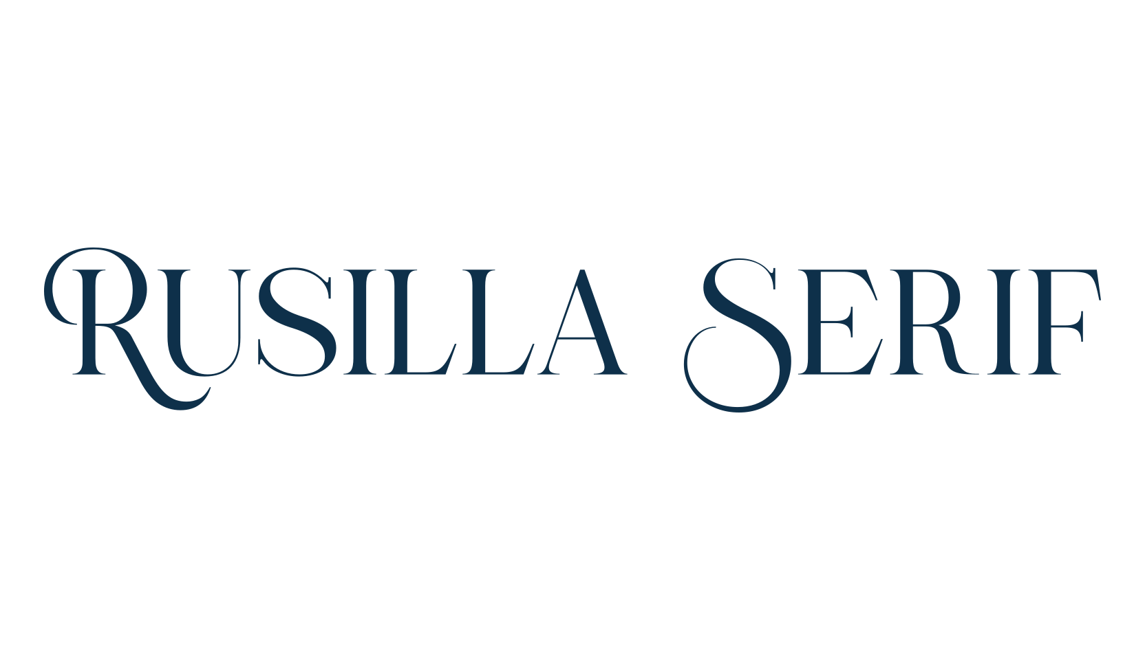 Rusilla Serif, fancy retro decorative font preview
