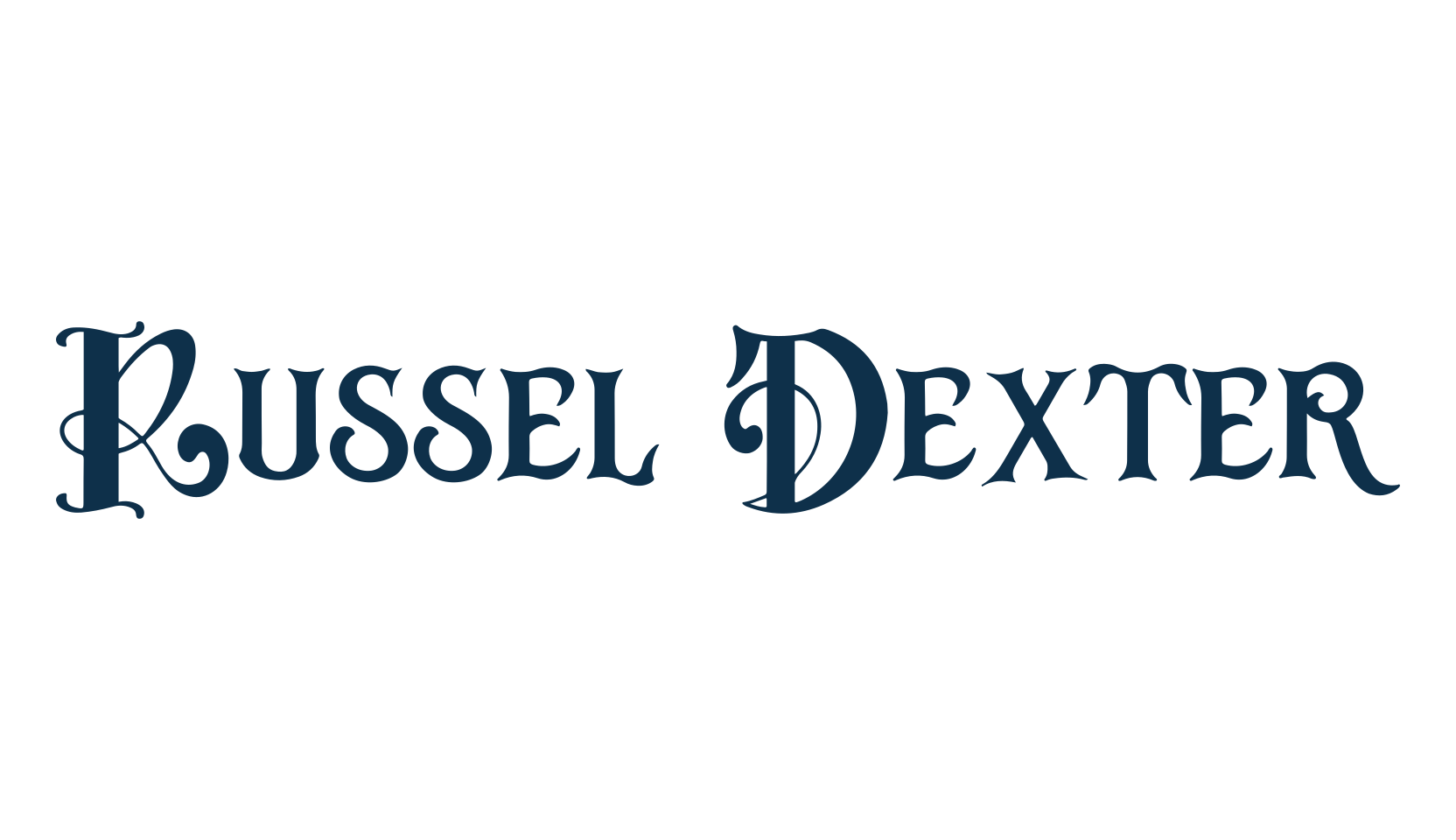 Russel Dexter, fancy retro decorative font preview