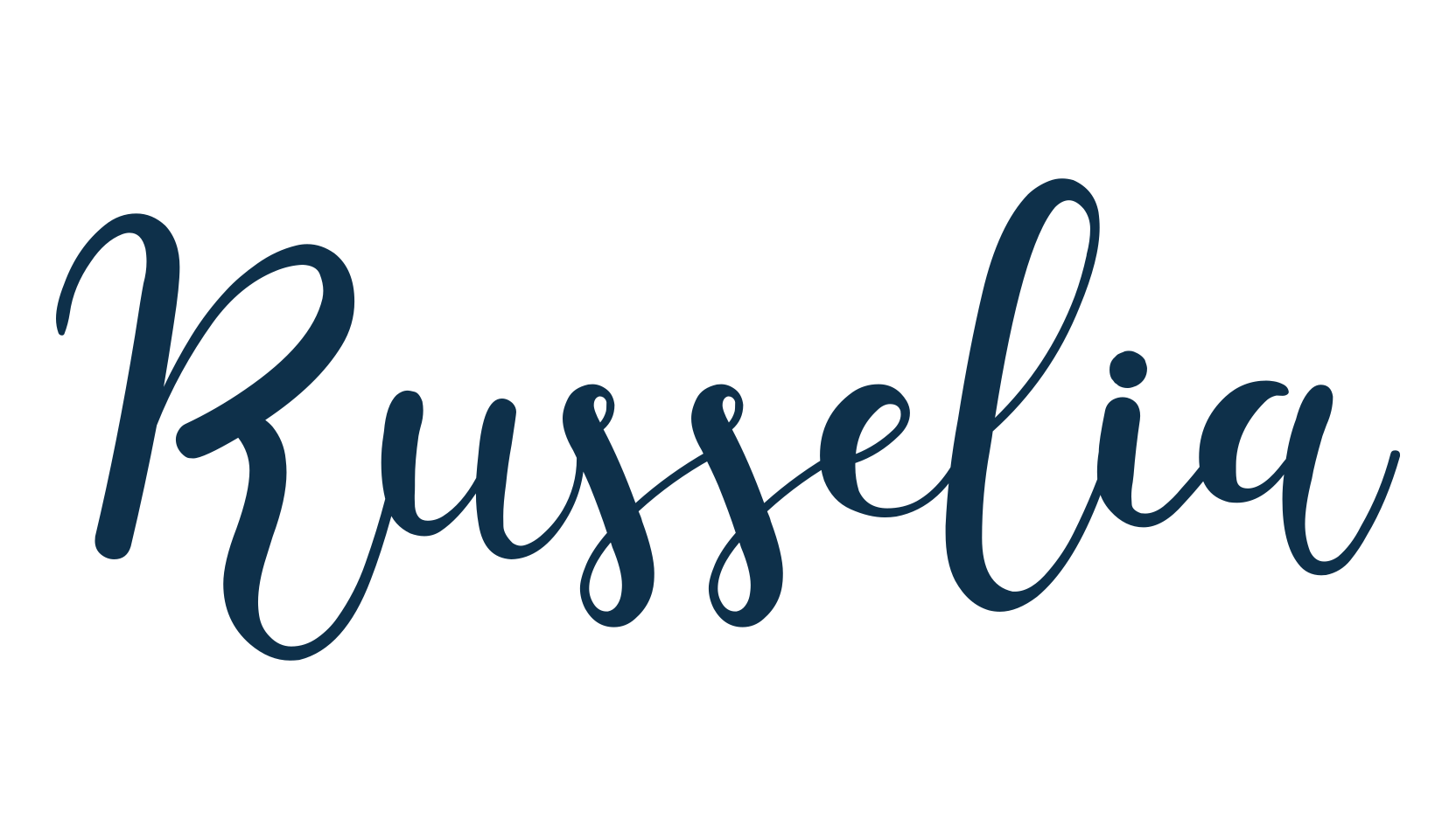 Russelia, calligraphy font preview