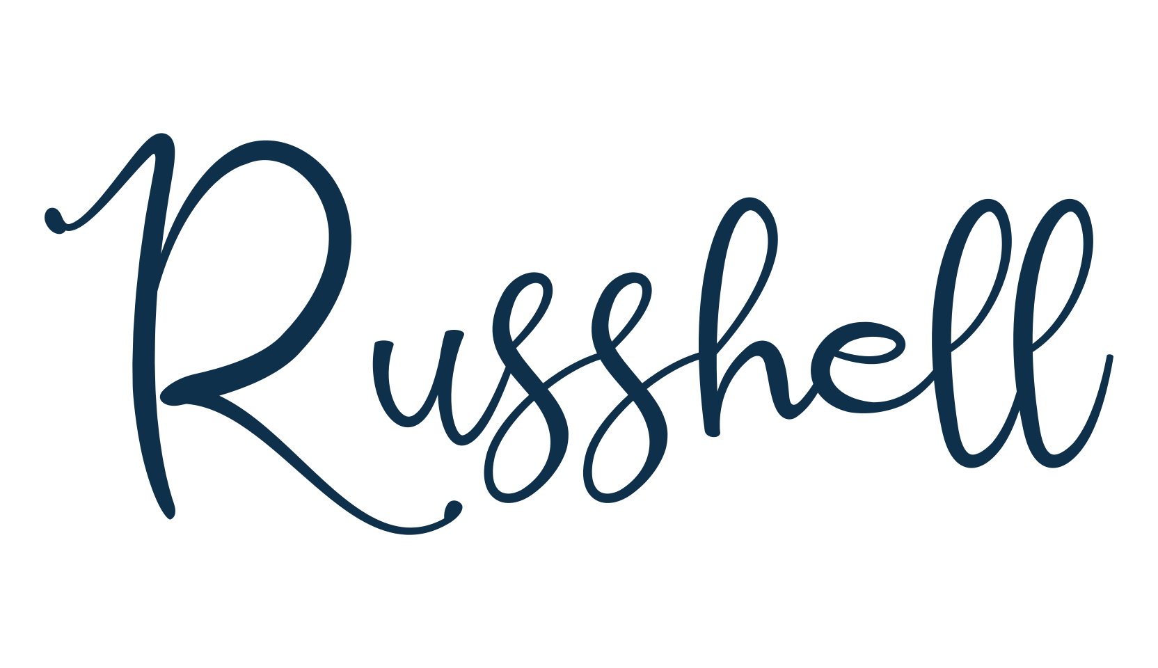 Russhell, calligraphy font preview