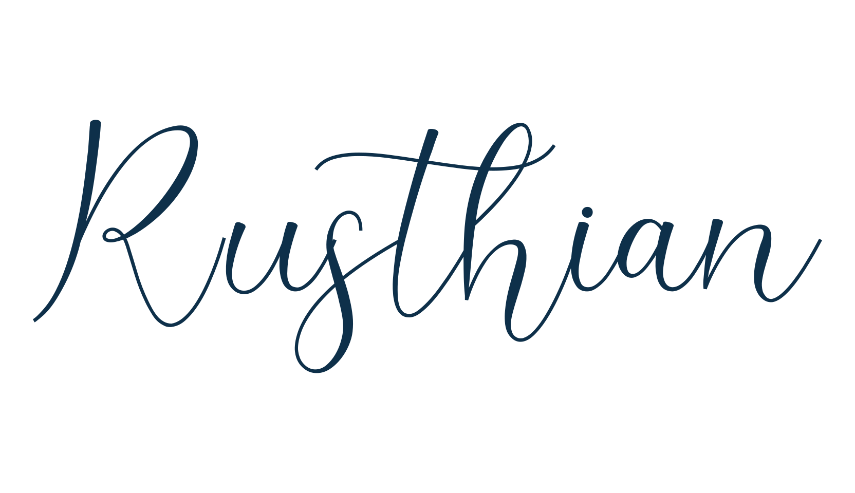 Rusthian, calligraphy font preview