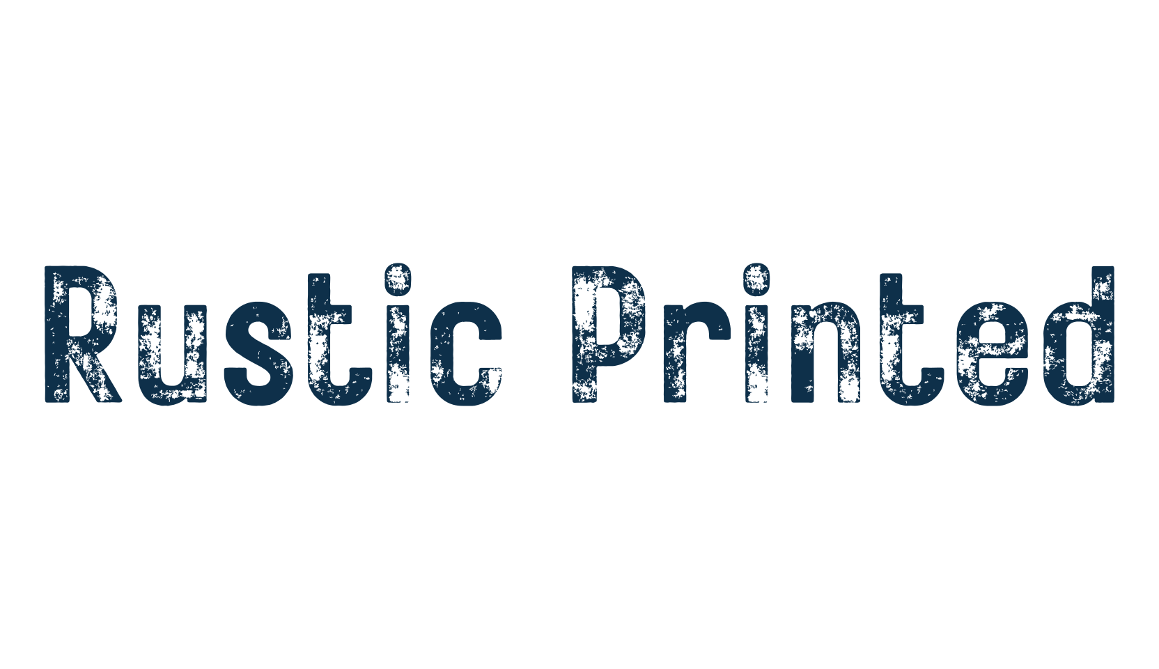 Rustic Printed, eroded font preview