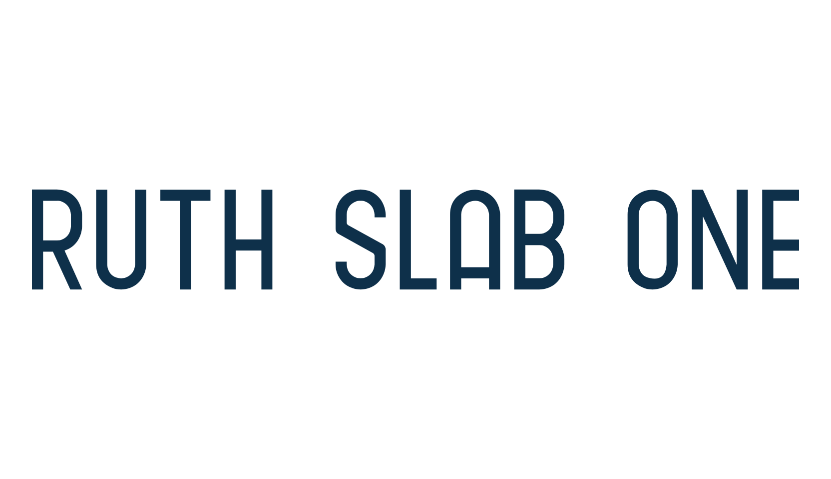 Ruth Slab One, basic sans serif font preview