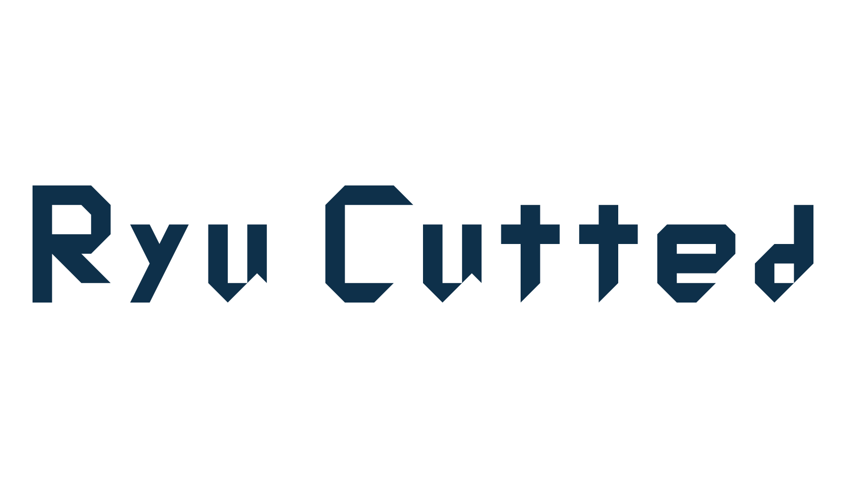 Ryu Cutted, techno square sci-fi font preview