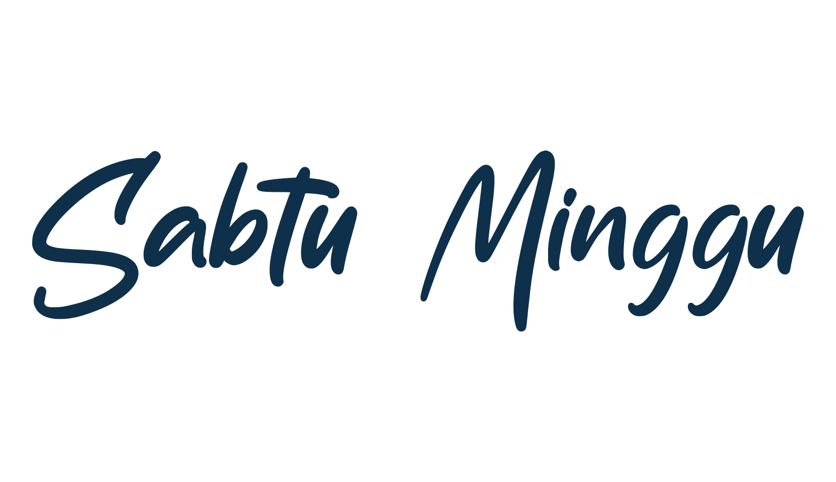 Sabtu Minggu, script handwritten fancy decorative calligraphy font preview