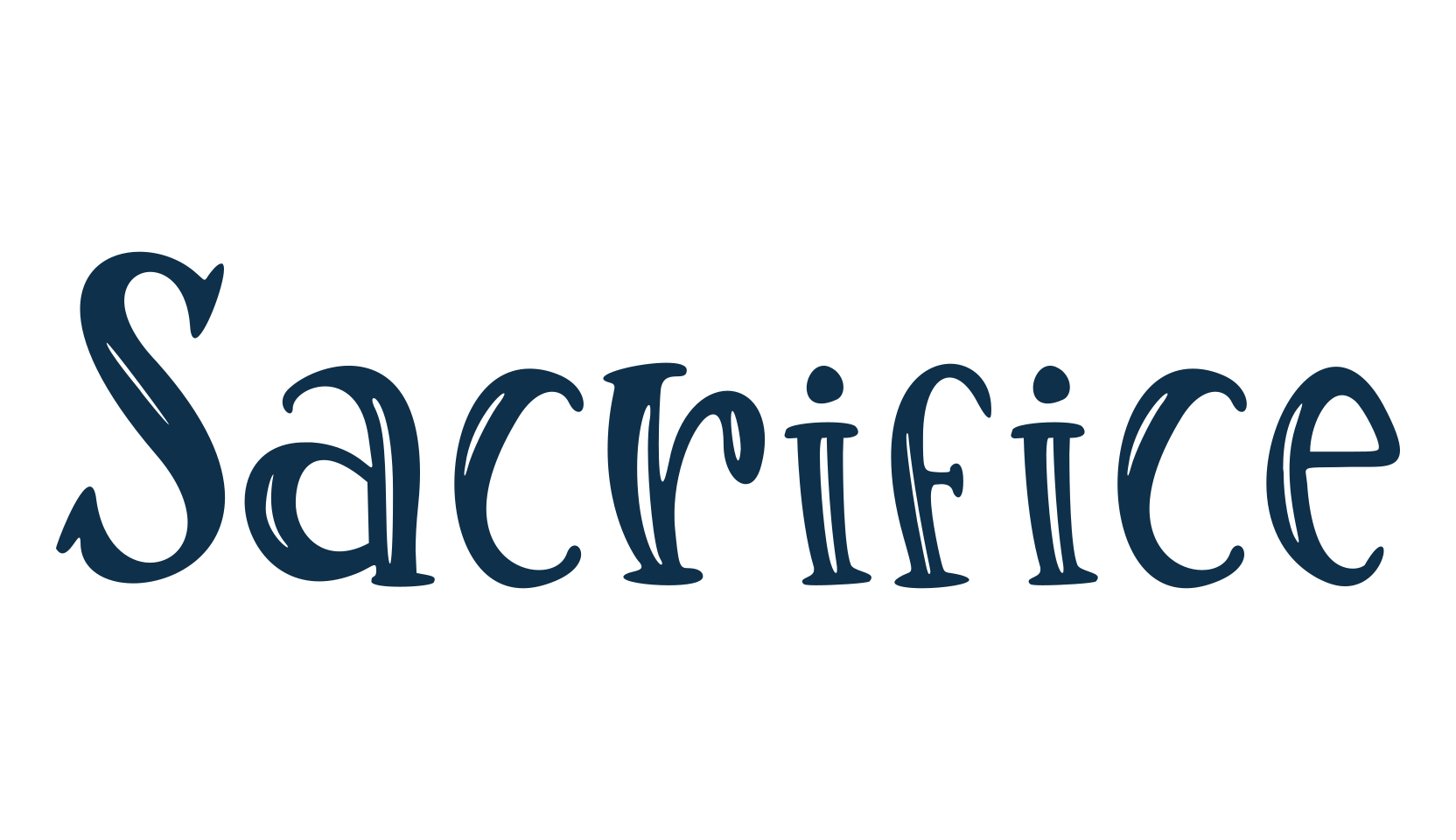 Sacrifice, fancy cartoon decorative font preview
