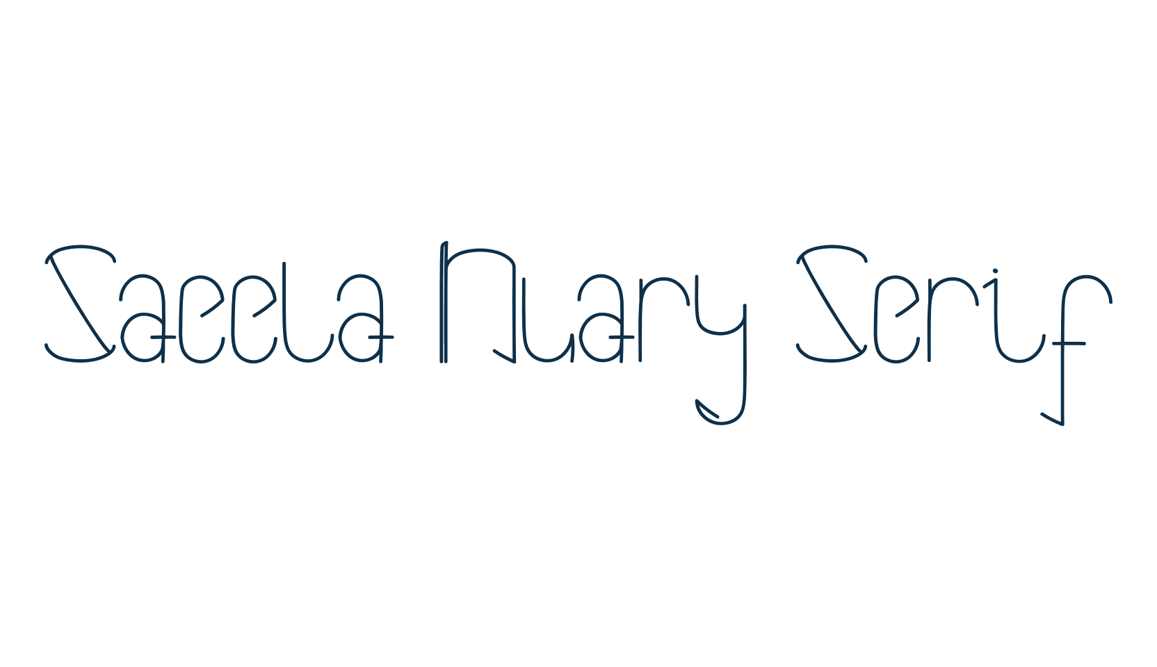 Saeela Nuary Serif, fancy various decorative font preview