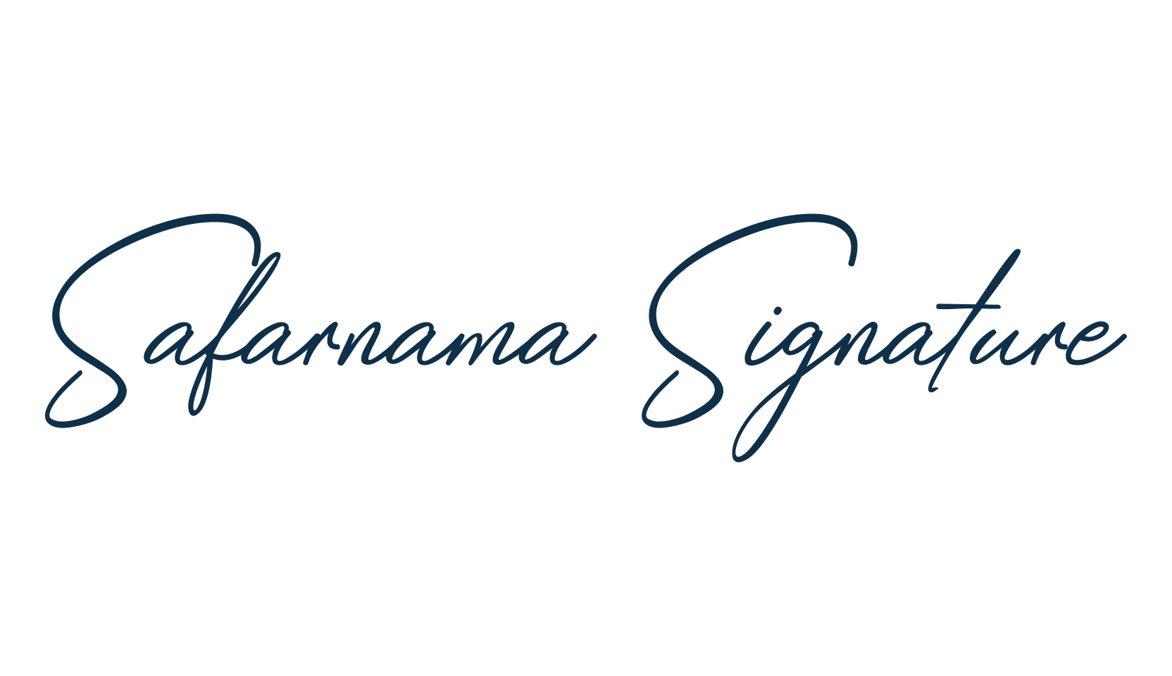Safarnama Signature, handwriting font preview