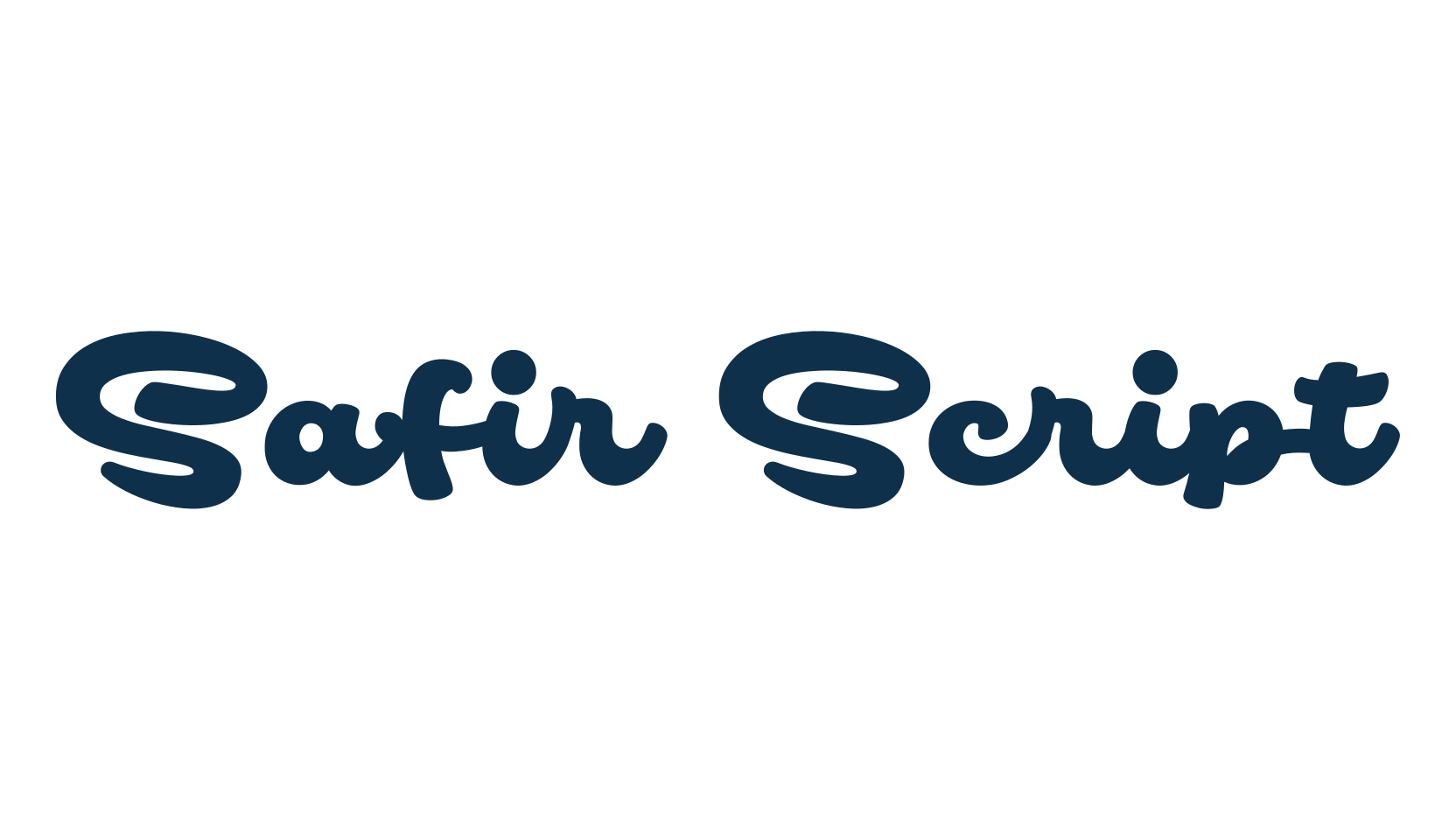 Safir Script, various font preview