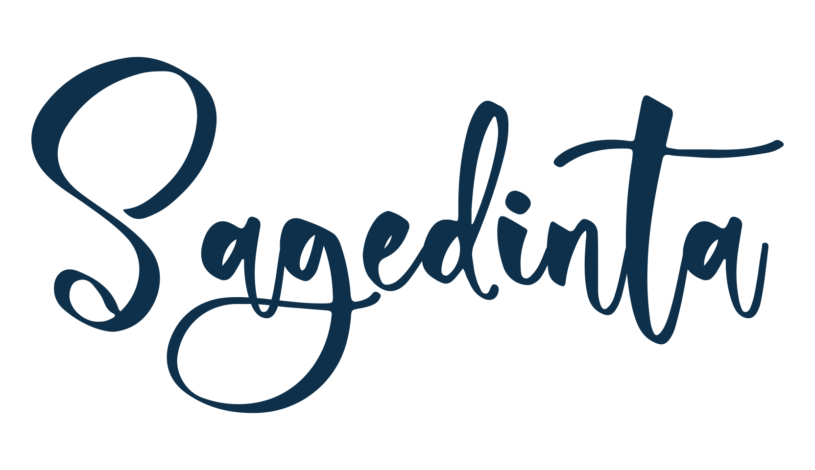 Sagedinta, script handwritten fancy decorative calligraphy font preview