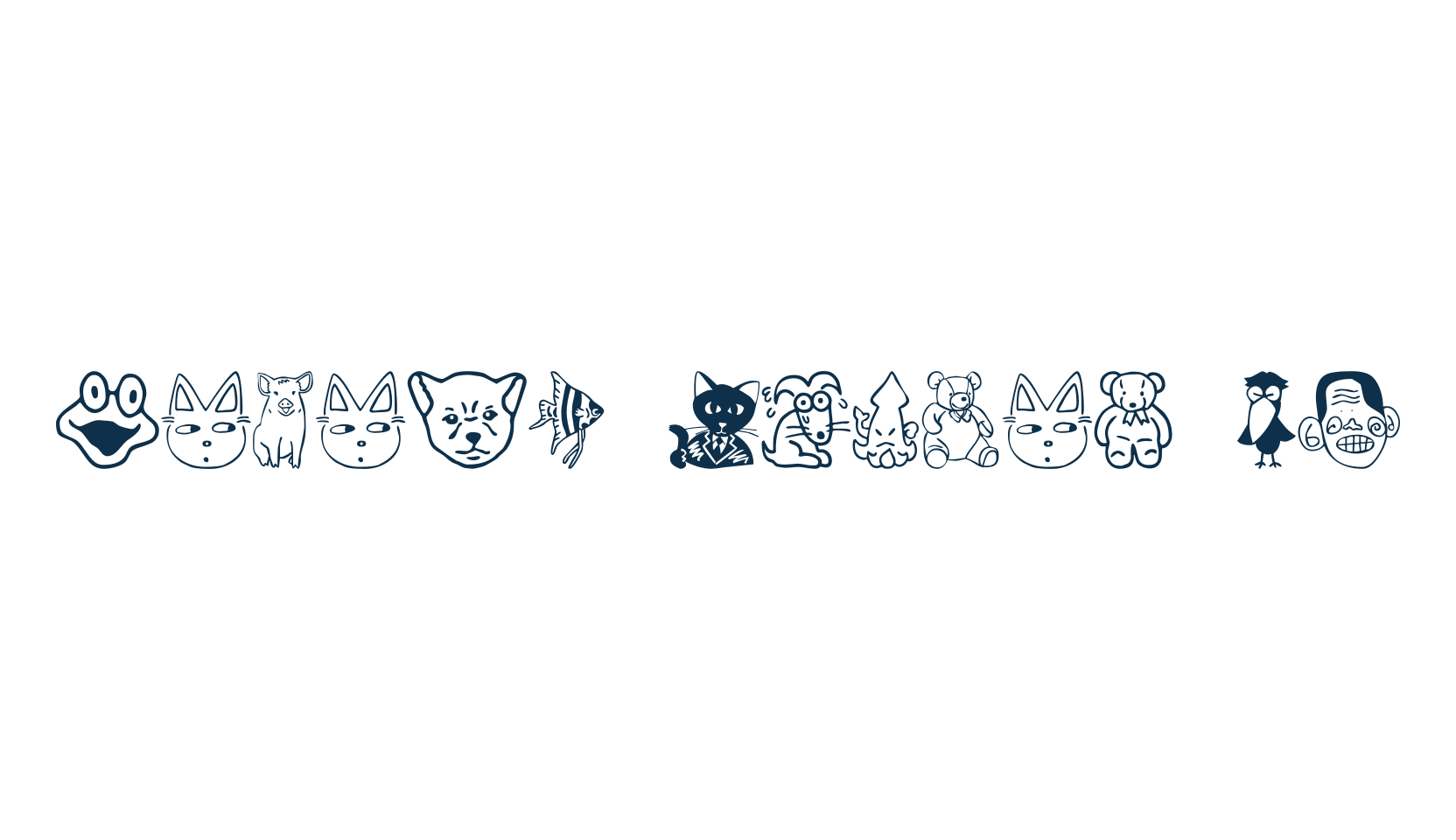 Sakabe Animal 01, fancy decorative font preview