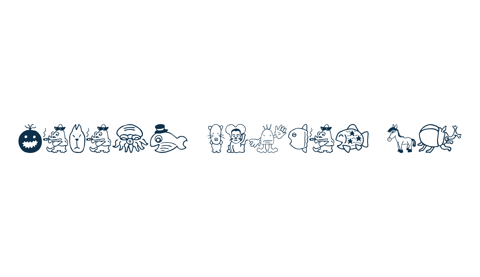 Sakabe Animal 02, fancy decorative font preview