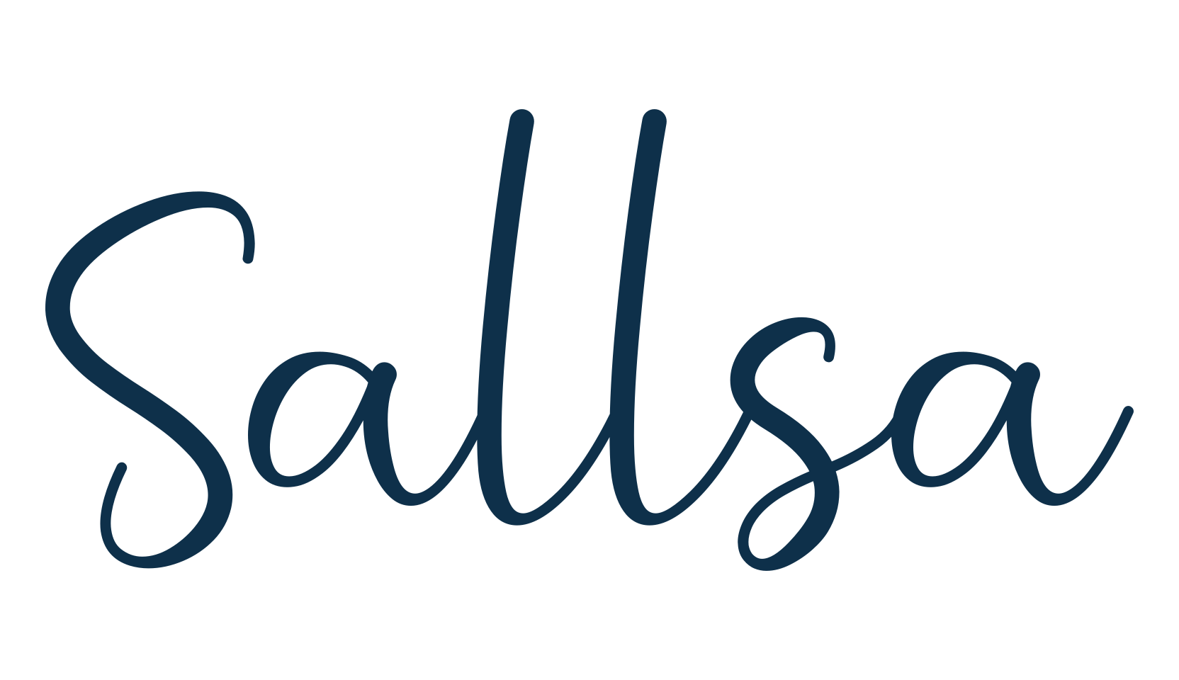 Sallsa, script handwritten fancy decorative calligraphy font preview